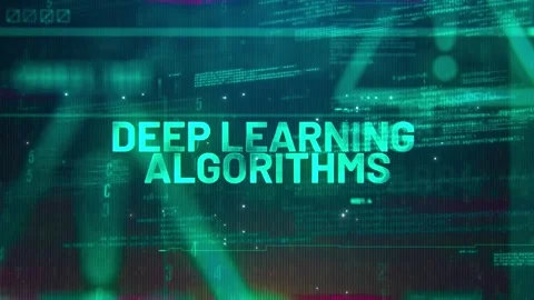 Deep Learning Algorithms Word on High Technology Futuristic Background Vídeos de archivo 343461614