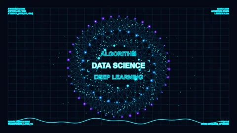 Deep learning and artificial intelligence neural network hud animation for .. Vídeos de archivo 347147380