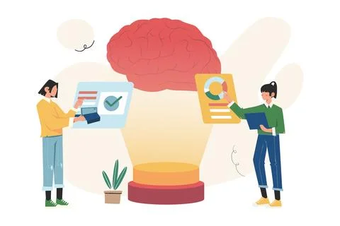 Deep Learning and Cognitive Data Analysis Illustration Stock Illustration