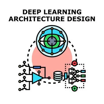 Deep learning architecture designing and data processing Stock Illustration