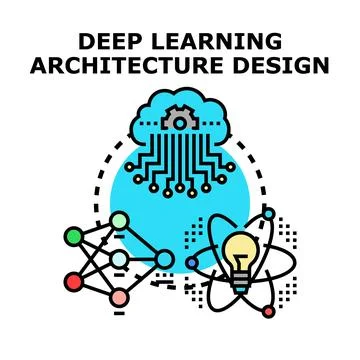 Deep learning architecture designing for artificial intelligence development Illustrazione stock