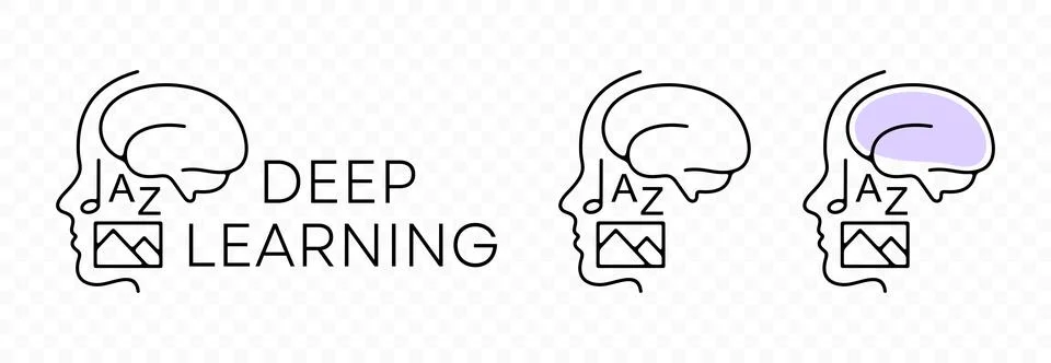 Deep learning, artificial intelligence and neural networks, graphic design 스톡 일러스트