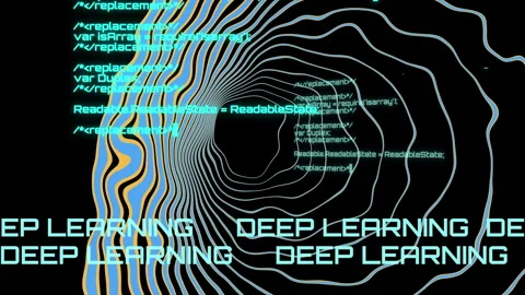 Deep learning artificial intelligence code animation Stock Footage 336238778