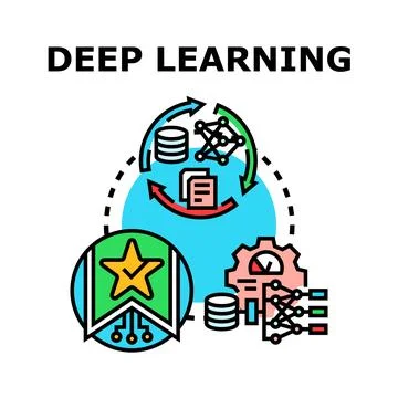 Deep learning artificial intelligence concept developing process イラスト素材