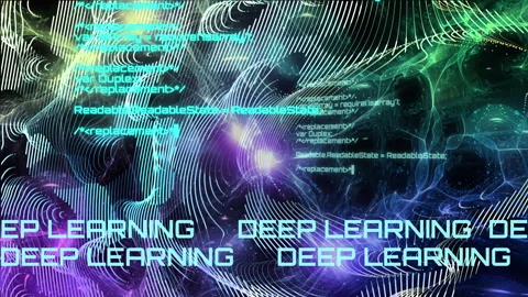 Deep learning artificial intelligence technology abstract animation Stock Footage 336238253