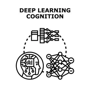 Deep learning cognition and artificial intelligence concept Stock Illustration