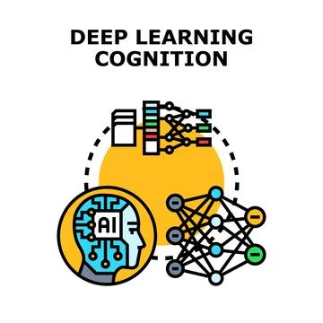 Deep learning cognition and artificial intelligence concept Stock Illustration