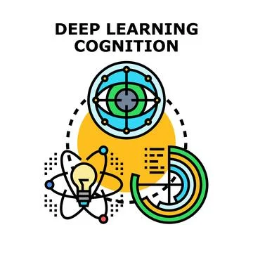 Deep learning cognition artificial intelligence data processing 스톡 일러스트