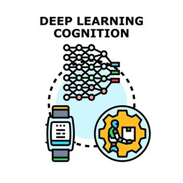 Deep learning cognition artificial intelligence automation technology Stock Illustration