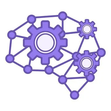 Deep Learning Colored Icon. Vector Icon of Neural Networks in the Shape of .. Stock Illustration