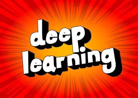 Deep Learning - Comic book word on abstract background. Illustrazione stock