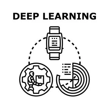 Deep learning concept with artificial intelligence technology 스톡 일러스트