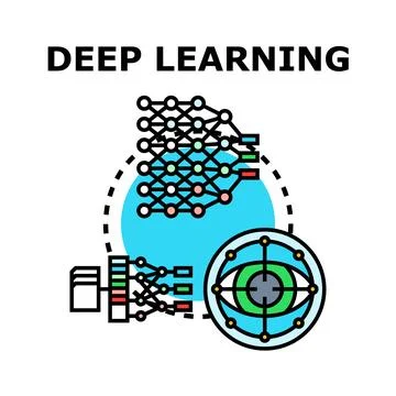 Deep learning concept for artificial intelligence algorithms Stock-Illustration