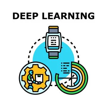 Deep learning concept with artificial intelligence technology Stock Illustration