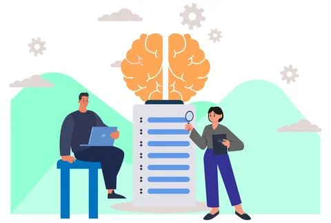 Deep Learning Concept Illustration Illustrazione stock