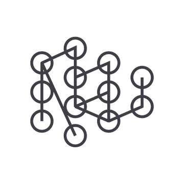 Deep learning concept linear icon, sign, symbol, vector on isolated background 스톡 일러스트