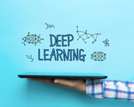 Deep Learning concept with a tablet Stock Illustration