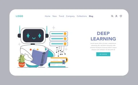 Deep Learning exploration concept. Flat vector illustration 스톡 일러스트