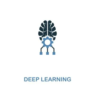 Deep Learning icon in two colors design. Premium style from artificial Stock Illustration