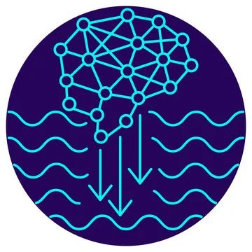 Deep Learning icon. Vector pictogram with thin lines Stock Illustration