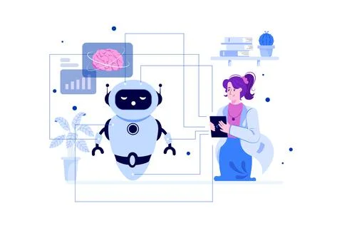Deep Learning Illustration Concept Stock Illustration