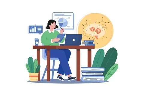 Deep Learning Illustration concept on white background Stock Illustration