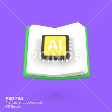Deep learning isolated 3d render icon illustration PSD Template