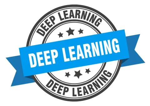 Deep learning label. deep learninground band sign. deep learning stamp Illustrazione stock