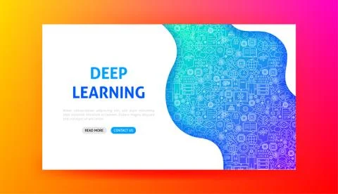 Deep Learning Landing Page Stockillustratie