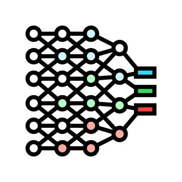 Deep learning layers machine color icon vector illustration イラスト素材