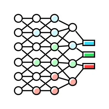 Deep learning layers machine color icon vector illustration 스톡 일러스트