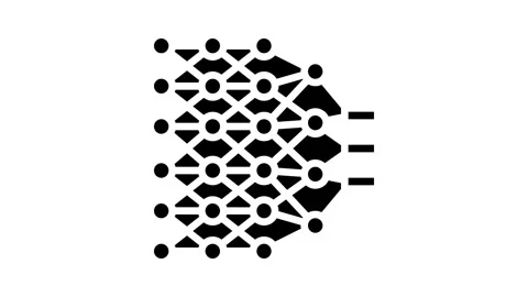 Deep learning layers machine glyph icon animation Stock Footage 326145306