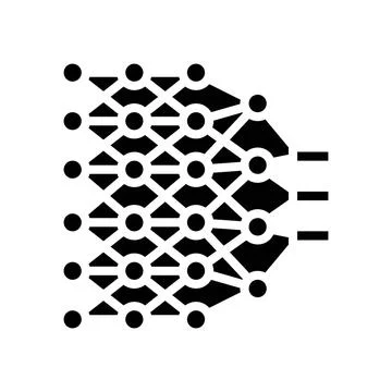 Deep learning layers machine glyph icon vector illustration Stock Illustration
