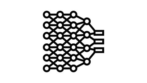 Deep learning layers machine line icon animation Stock Footage 326125543
