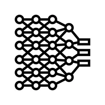 Deep learning layers machine line icon vector illustration Illustrazione stock