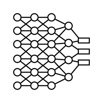Deep learning layers machine line icon vector illustration 库存插图