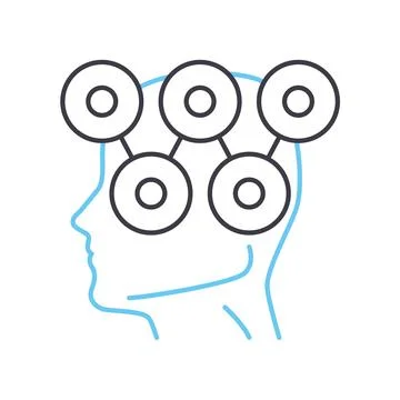 Deep learning line icon, outline symbol, vector illustration, concept sign 스톡 일러스트