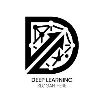 Deep Learning Logo Design with Abstract Letter D Monogram Stock Illustration