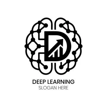 Deep Learning Logo Design with Circuit Brain Matrix and Growth Arrow Stock Illustration