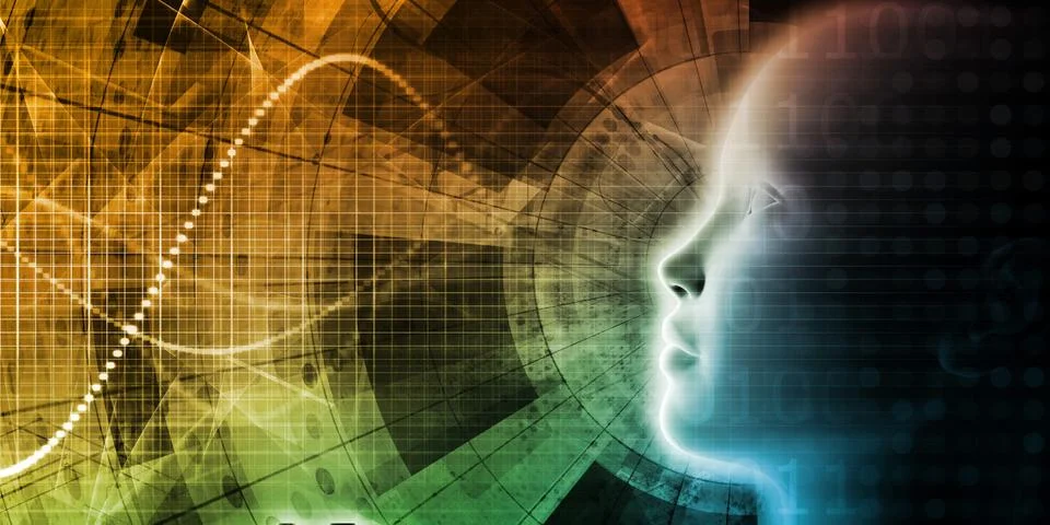 Deep Learning Machine 스톡 일러스트