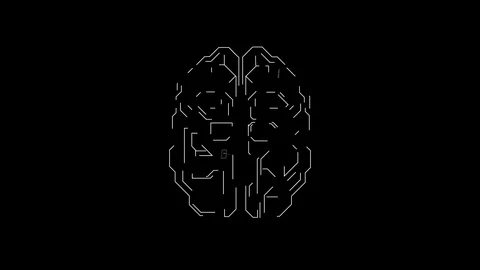 Deep learning modern technologies concept. Brain frame over black background Stock Footage 125964187