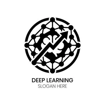 Deep Learning Neural Network Logo Design with Concentric Rings 스톡 일러스트
