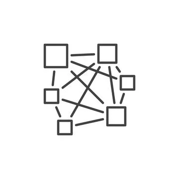 Deep Learning Neural Network vector concept outline icon Stock Illustration