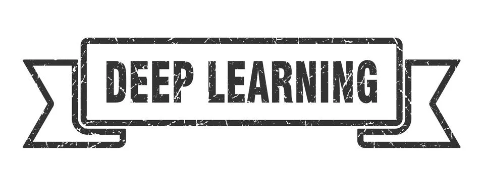 Deep learning ribbon. deep learning grunge band sign. deep learning banner Stock Illustration