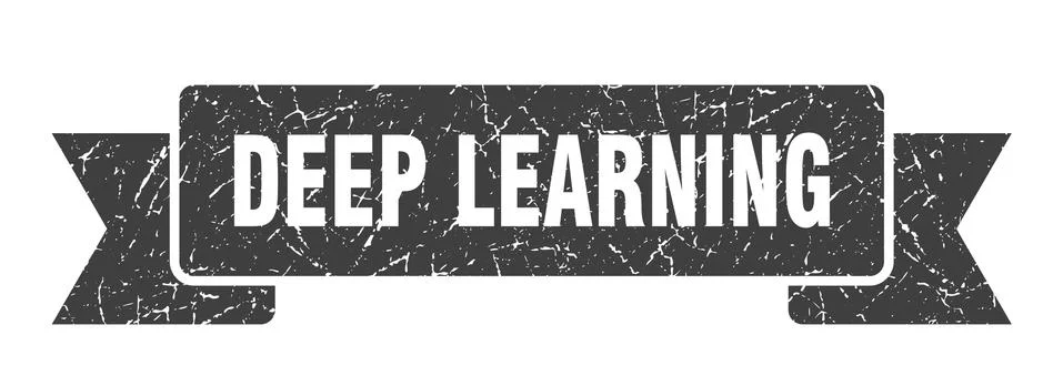 Deep learning ribbon. deep learning grunge band sign. deep learning banner Illustrazione stock