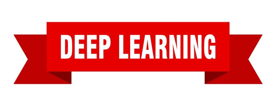 Deep learning ribbon. deep learning paper band banner sign Stock Illustration