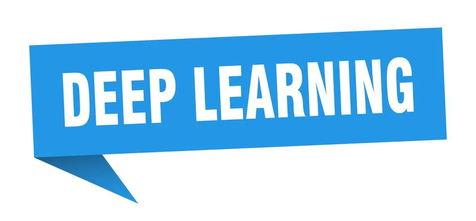 Deep learning speech bubble. deep learning ribbon sign. deep learning banner 스톡 일러스트