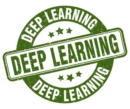 Deep learning stamp. deep learning label. round grunge sign Illustrazione stock