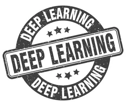 Deep learning stamp. deep learning label. round grunge sign Illustrazione stock