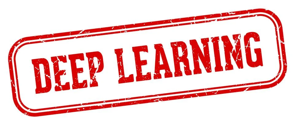 Deep learning stamp. deep learning rectangular stamp on white background 스톡 일러스트